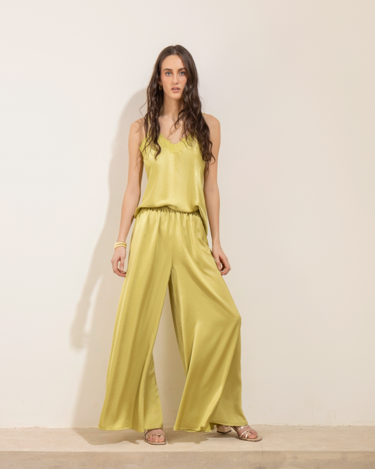 Pantalon Seda Pistacho