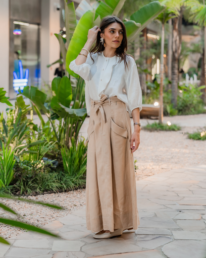 Pollera Paz Lino Beige