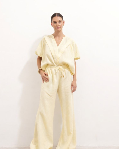 Camisa Valeria Lino Vainilla