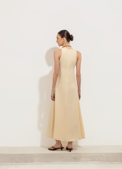 Vestido Vania Lino Vainilla