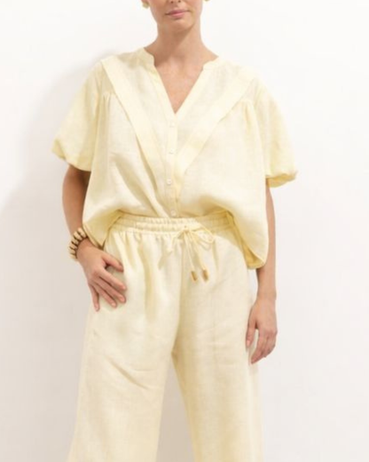 Camisa Valeria Lino Vainilla