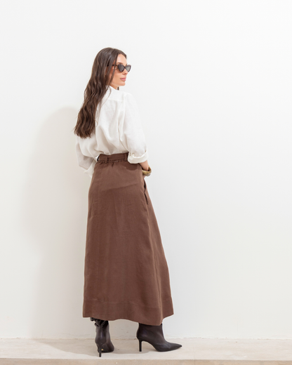 Pollera Paz Lino Chocolate