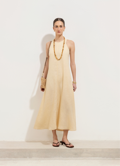 Vestido Vania Lino Vainilla