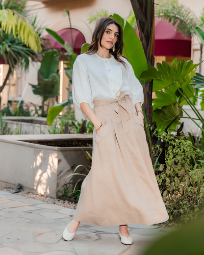 Pollera Paz Lino Beige