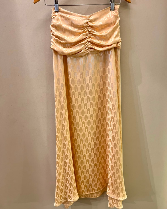 Pollera Iciar Larga Jacquard Beige