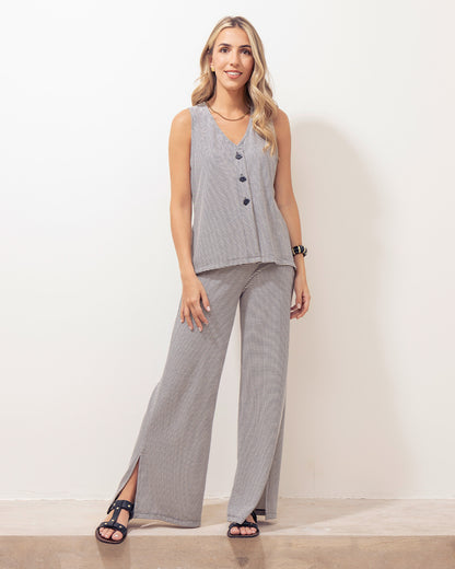 Pantalon Iciar Negro Y Blanco