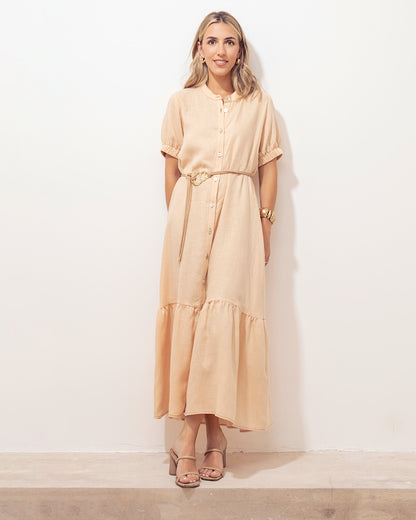 Vestido Mar Lino Beige