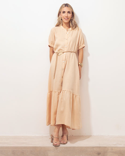 Vestido Mar Lino Beige