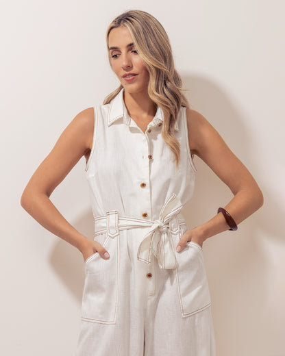 Mameluco Pame Natural Pespunte Chocolate