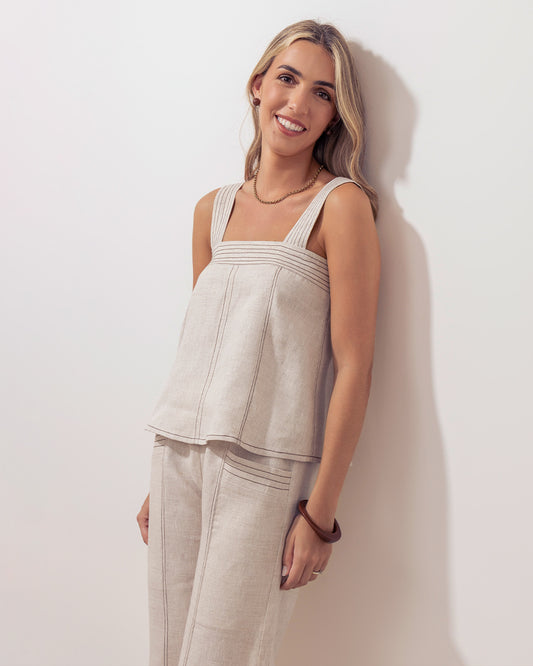 Top Filipa Lino Beige