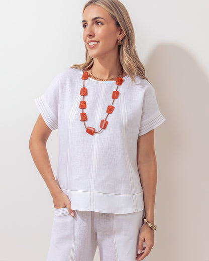 Blusa Filipa Lino Blanco