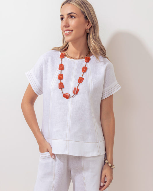 Blusa Filipa Lino Blanco