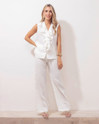 Pantalon Oxford Lino Natural