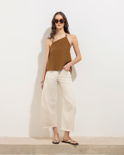 Blusa Oriana Lino Cafe