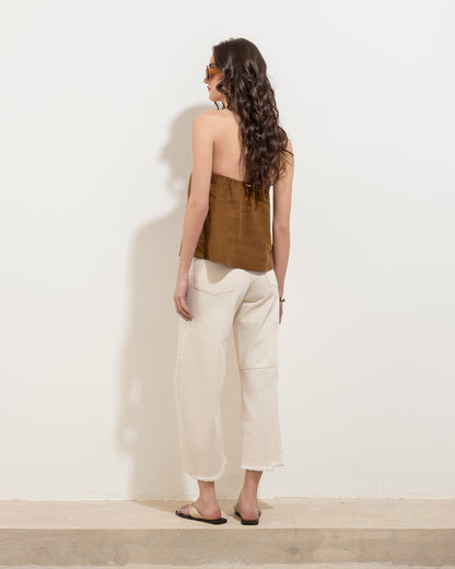 Blusa Oriana Lino Cafe