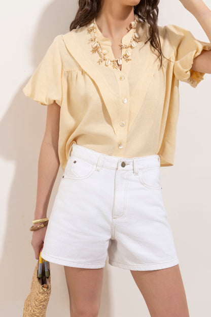 Short Liza Denim Blanco