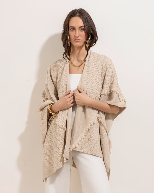 Ruana Elena Beige