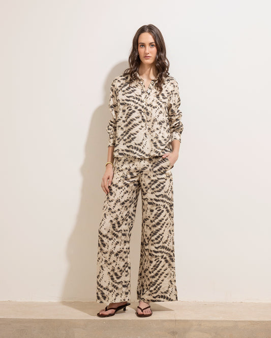 Pantalon Cruz Animal Print Beige
