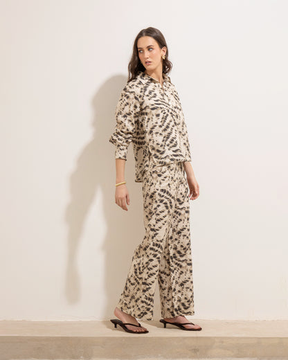 Pantalon Cruz Animal Print Beige