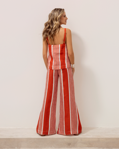 Pantalon Ara Rayas Rojas