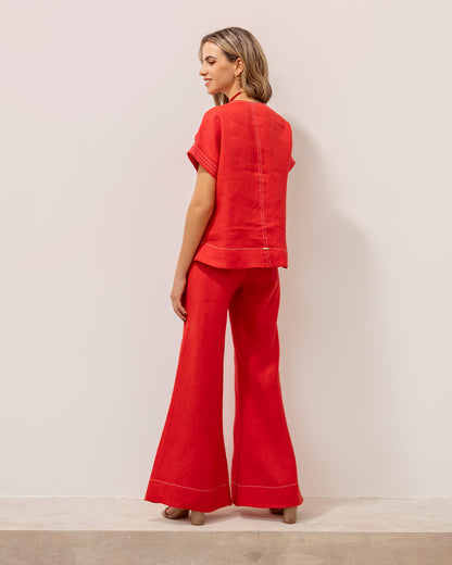 Blusa Filipa Lino Rojo