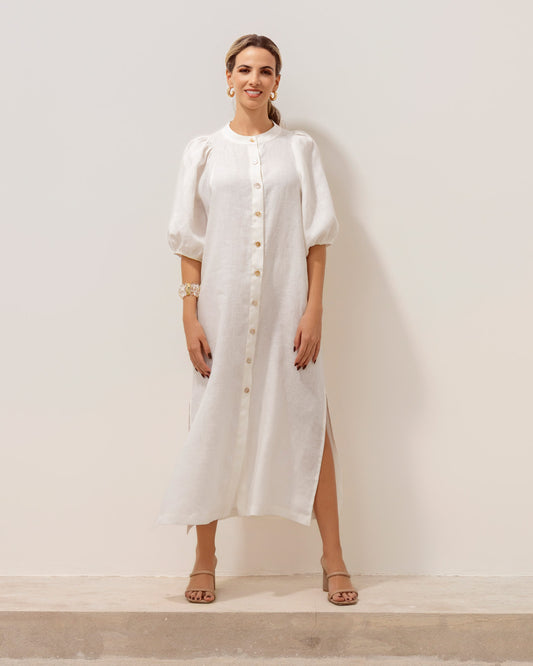 Camisero Gema Lino Blanco