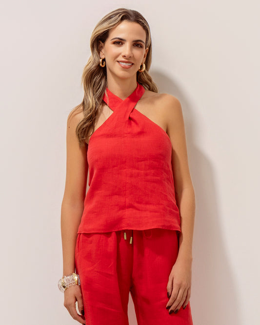 Blusa Santander Lino Rojo