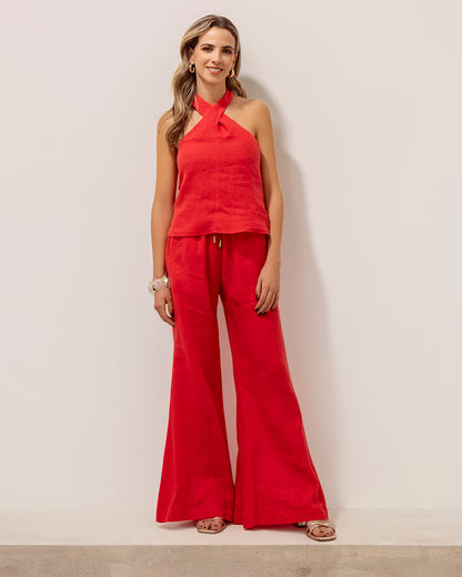 Pantalon Ara Lino Rojo