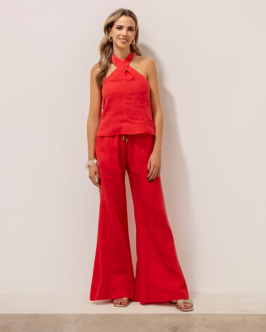 Pantalón Ara Lino Rojo