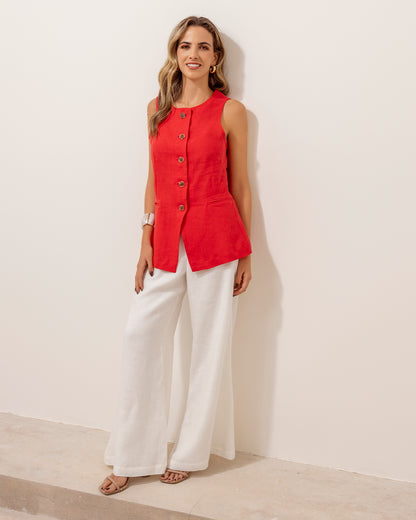 Chaleco Oxford Lino Rojo