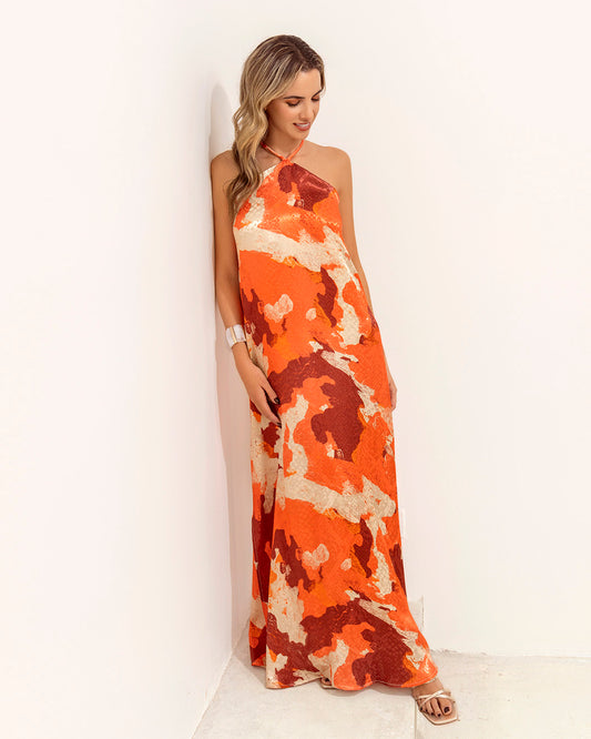 Vestido Diamante Jacquard Print Bordo