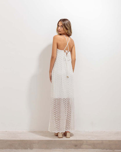 Vestido Diamante Calado Natural