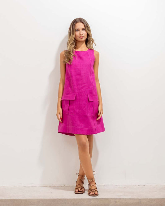 Vestido Marga Lino Purple