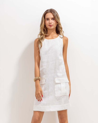 Vestido Marga Lino Blanco