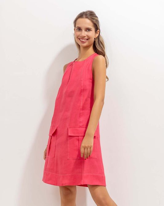 Vestido Marga Lino Coral