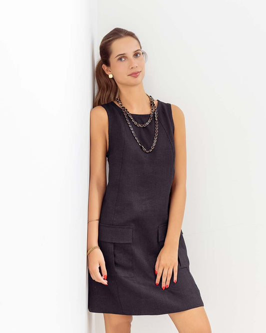 Vestido Marga Lino Negro