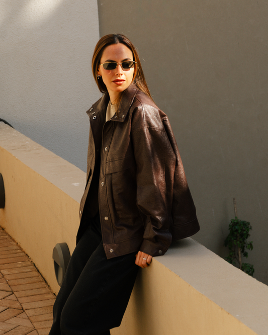 Campera Cuero Marron