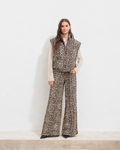 Chaleco Trini Animal Print Beige