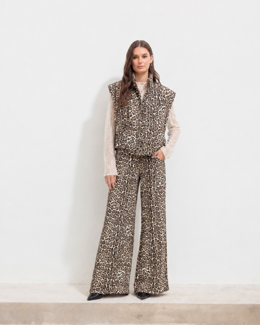 Chaleco Trini Animal Print Beige