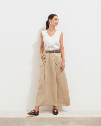 Pollera Paz Lino Beige