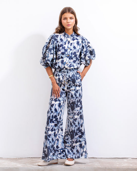 Pantalon Ara Lino Batik Azul