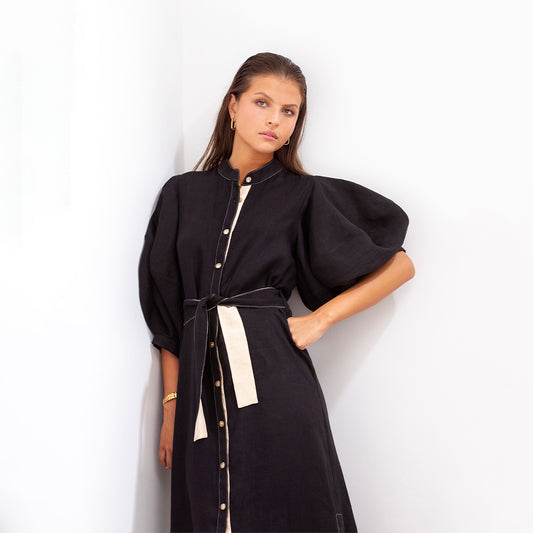Vestido Gerald Lino Negro