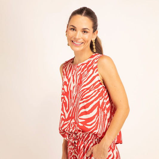 Blusa Ame Zebra Roja