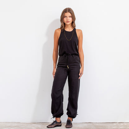 Blusa Carmen Lino Negro