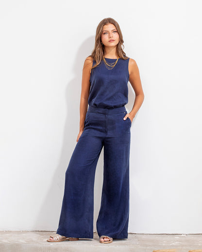 Pantalon Pilar Lino Azul