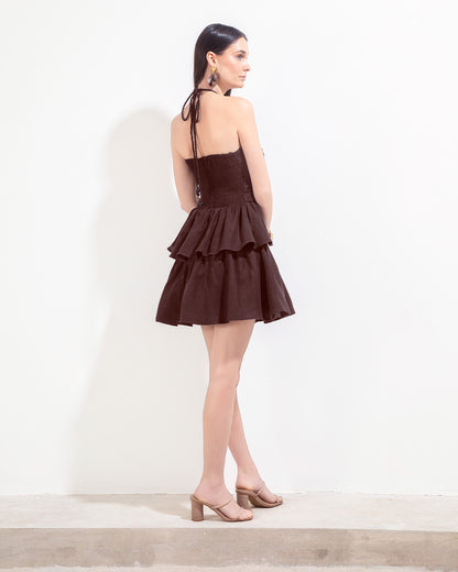 Pollera Diana Lino Chocolate