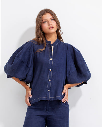 Camisa Gerald Lino Azul