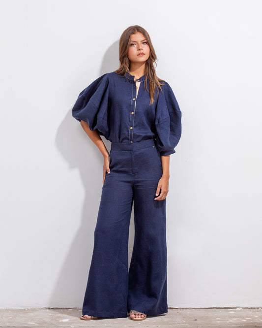 Pantalon Pilar Lino Azul