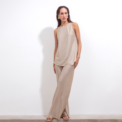 Pantalón Tania Brillito Beige