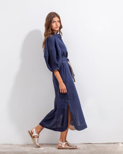 Vestido Gerald Lino Azul